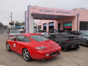 a red porsche